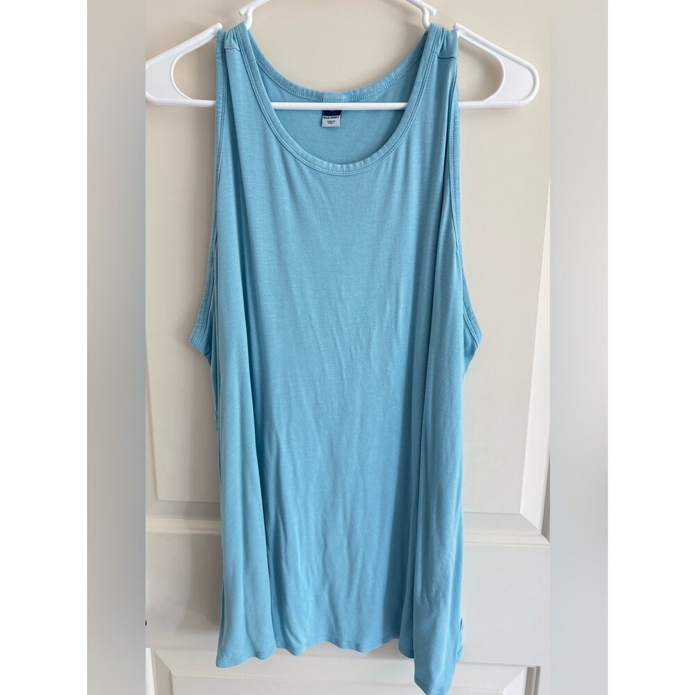 Old Navy Light Blue Women's Luxe Tank Top - Scoop Neck Sleeveless 2X